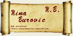 Mina Burović vizit kartica
